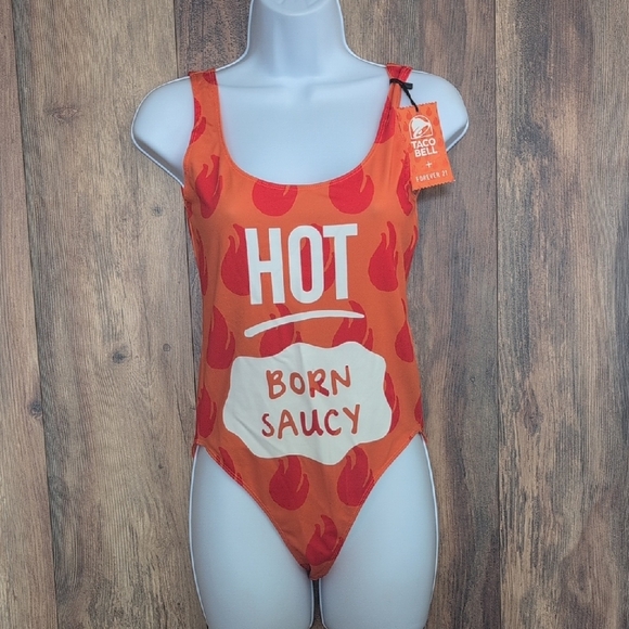 Forever 21 Other - NWT Forever 21 Orange 'Hot Born Saucy' One Piece Swimsuit  Small